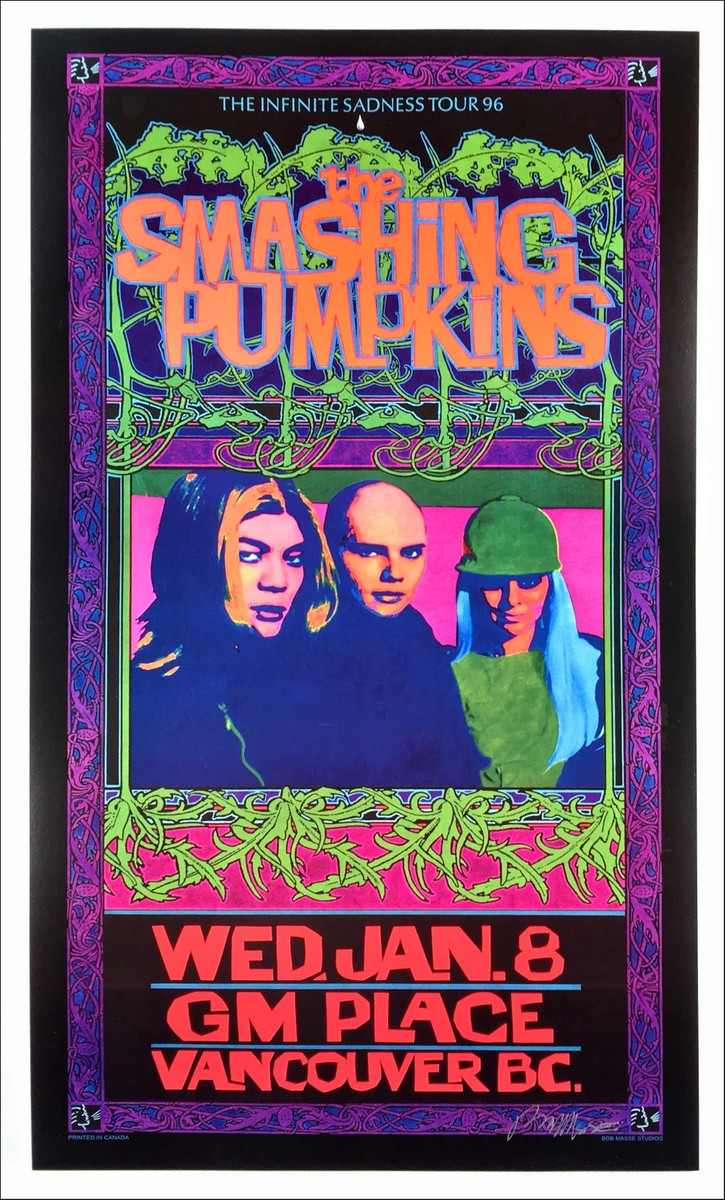 Smashing Pumpkins Poster Infinite Sadness Tour 1996 Hand Signed by