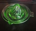 VTG Green Uranium Glass Juicer Citrus Reamer -Depression Glass
