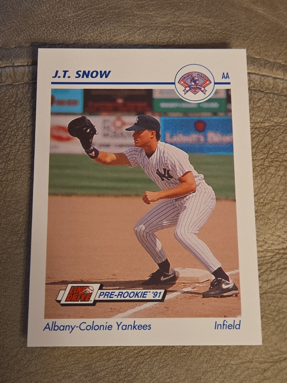 1991 LINE DRIVE AA J.T. SNOW ALBANY-COLONIE YANKEES #18