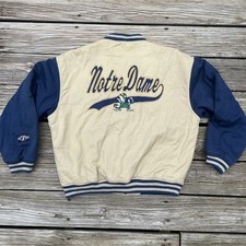 VTG NOTRE DAME Fighting Irish Logo 7 Bomber  Varsity Letterman Jacket Size L