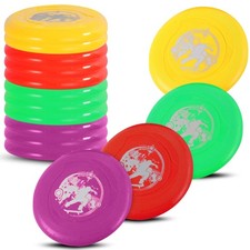 12 Pack: Plastic Flying Sports Discs Set for Outdoors Beach Backyard Throwing...