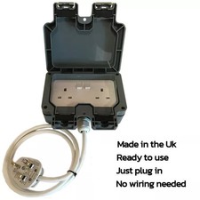 Outdoor/Outside Garden Extension Lead Black or White Cable 1m - 30m Black Cable