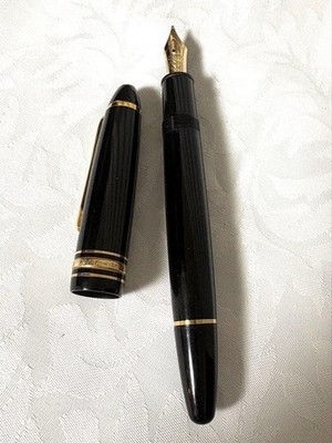 Initial number Montblanc 146 fountain pen 14C full gold ebonite #05dceb