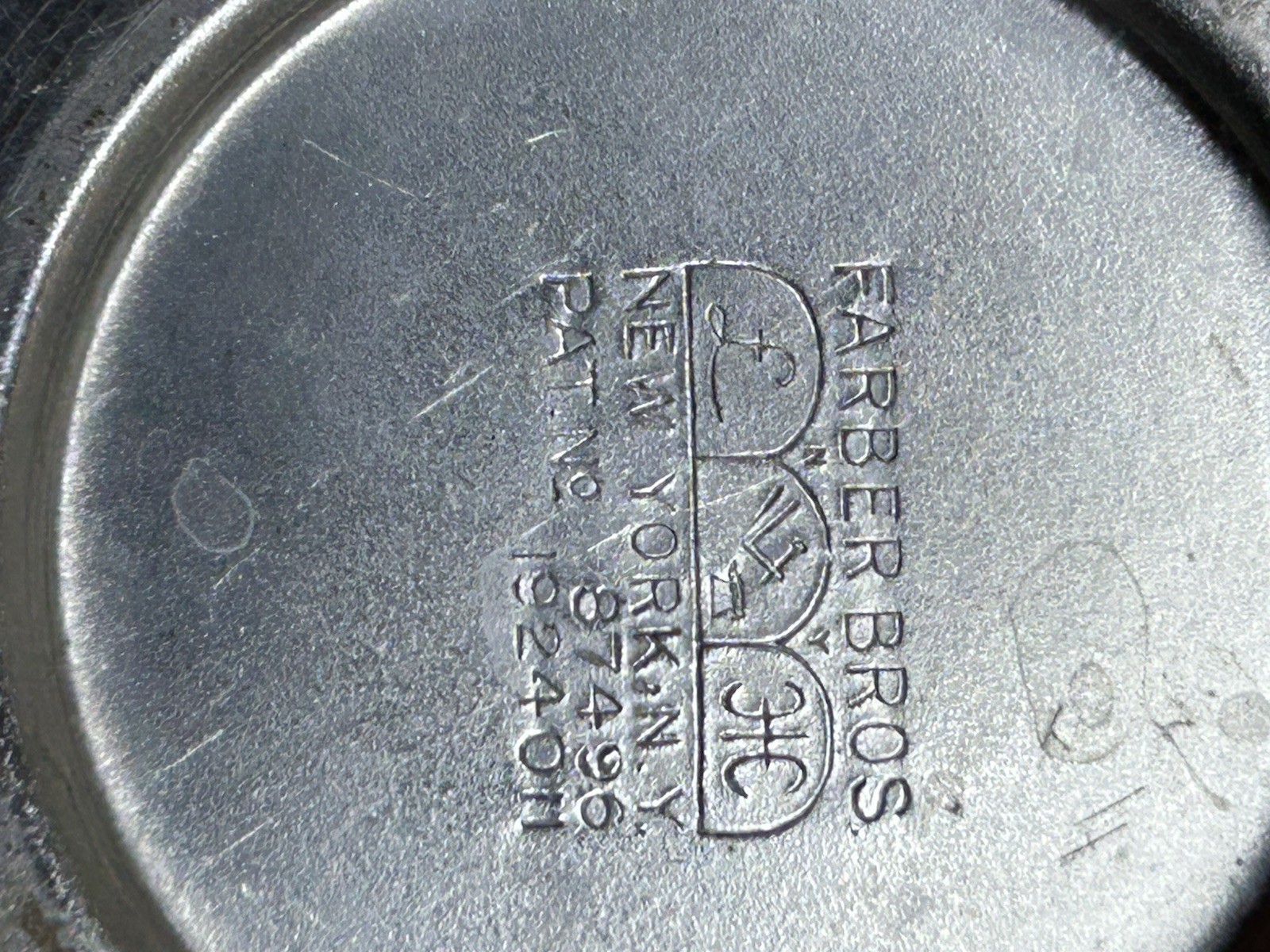 Vintage Farber Bros Fraunfelter China Orange Tea Set Teapot Sugar~ Creamer ~1923