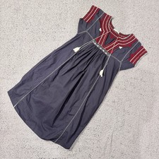 Ulla Johnson Embroidered Tunic Dress Size 2 Cotton Boho Artisan Handmade Dress