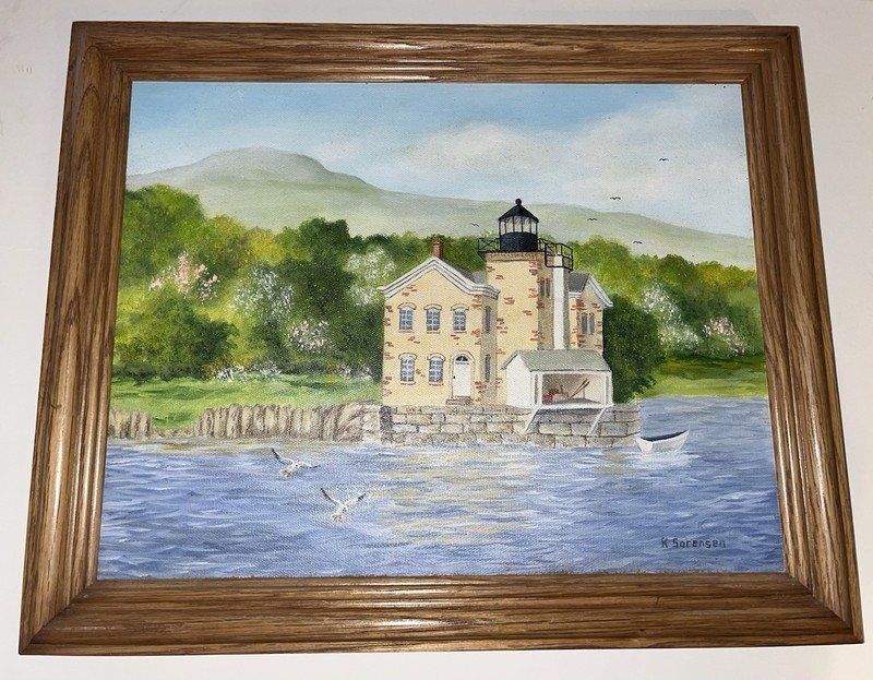 saugerties Lighthouse Oil On Canvas Painting By Kay Sorensen