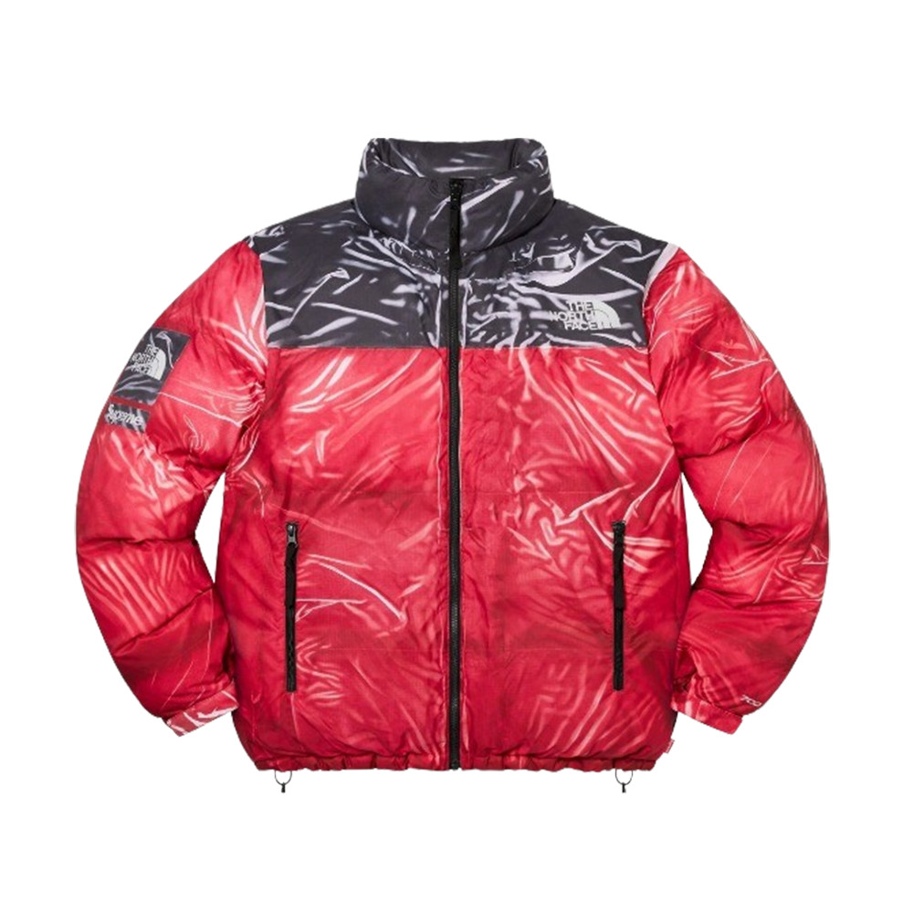 Supreme x The North Face Trompe L’Oeil Printed Nuptse Jacket Red