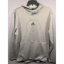 Adidas Hoodie Mens Large Gray ClimaWarm Pullover Graphic Sweatshirt Excellent