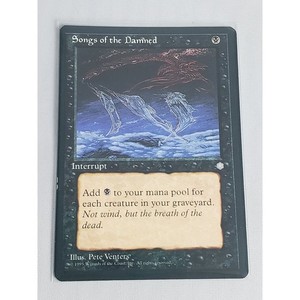 Magic The Gathering Songs of the Damned Ice Age 1995 Black Interrupt Card MTG