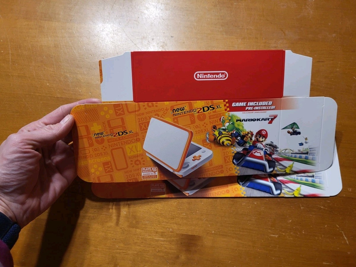 NEW Nintendo 2DS XL Orange Mariokart 7 Gamestop FOR DISPLAY ONLY