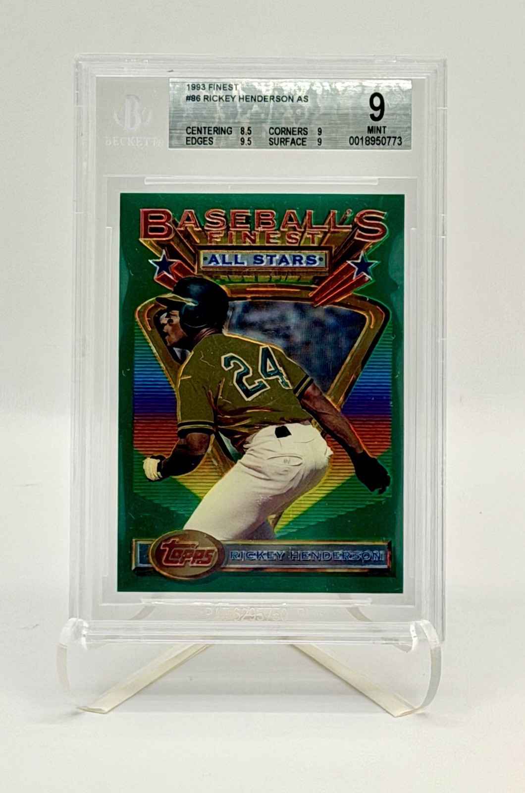 RICKEY HENDERSON  - 1993 Topps Finest All Star  #86 BGS 9
