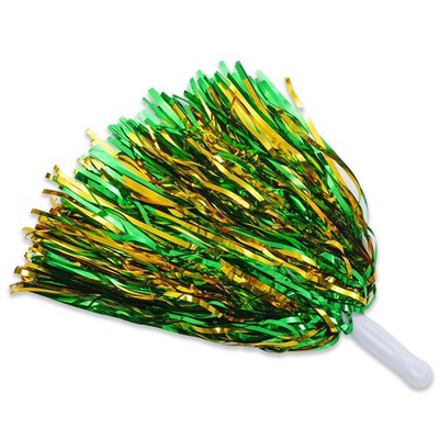 12 PCS Cheerleading Poms Costume Accessories for Dance and Sports (Green Gold)