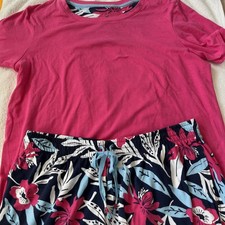 Cuddl Duds Floral Print Pajama 2 Pc Set size M
