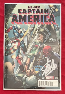 #ad #ad All New Captain America #1 Stan Lee Signed Collectibles Variants Campbell VF $295.95