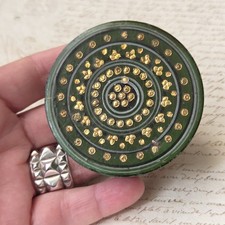 BOITE XVIIIè Décor Vernis Martin Vert Paillon d'Or Epoque Louis XVI