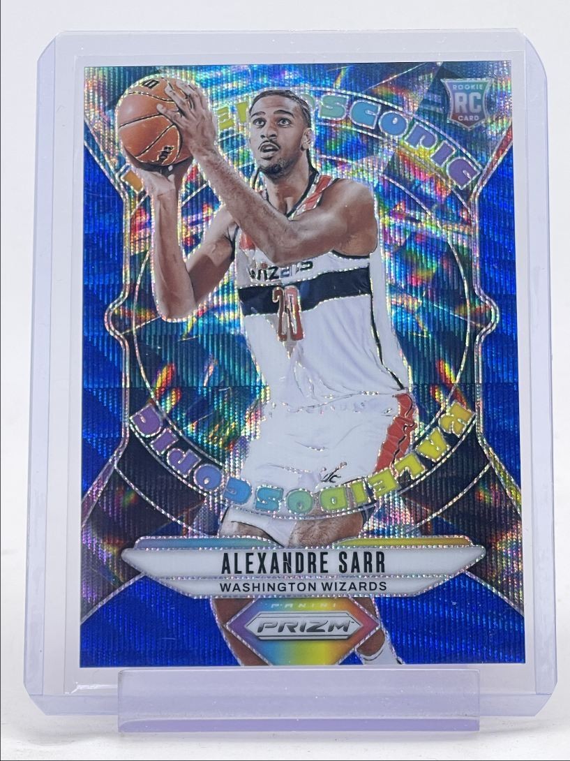 ALEXANDRE SARR 2024-25 PRIZM KALEIDOSCOPIC ROOKIE BLUE WAVE RC 001/175 Q4966
