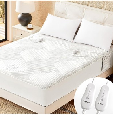 Electric Heated Mattress Pad Queen Size Dual Control Bed Warmer, Deep Pocket,...