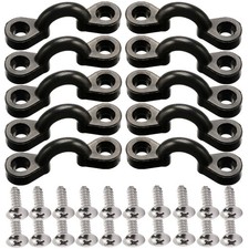 Borogo Kayak Pad Eye Kit, 10PCS Nylon Bungee Deck Loops Tie Down Black