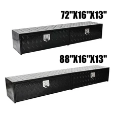 72"/88"X16"X13" Aluminum Diamond Tread Truck Tool Chest Job Box w/Drop Door