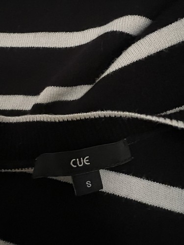 Cue Black Striped Lightweight Knit Top-Comfy-Workwear-Casual-Size S - Picture 8 of 10