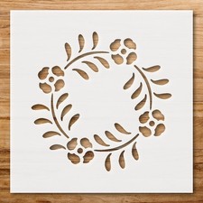 Floral Motifs Circular Home Decor Reusable Plastic Stencil - StencilAir