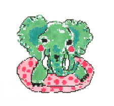 Blue Waters Vacation Elephant Handpainted Needlepoint Canvas