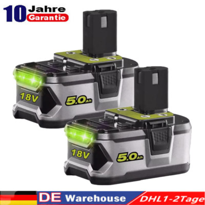 2er-Pack 18V 5.0Ah Akku für RYOBI ONE& Plus Lithium RB18L50 P108 P104 Batterie