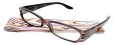 Calabria 738 Women Stained Glass Design Reading Glasses w/Matching Case Taupe 2