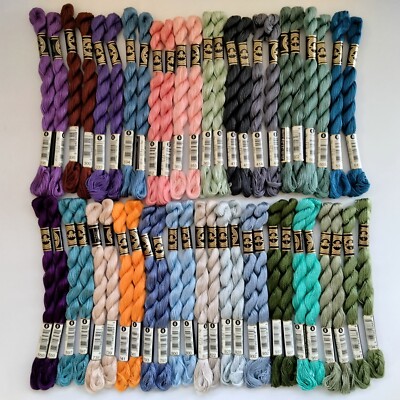 DMC #5 Pearl Cotton Embroidery Needlepoint Thread Lot 50 Asst Skeins Perle Coton