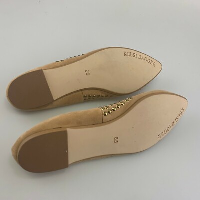 Kelsi Dagger Studded Flats Suede Pointed Toe Shoe Size 6.5  display picture 1