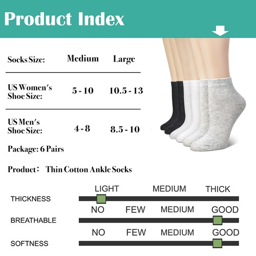 6-12 Paar niedrig geschnittene unsichtbare Freizeitsocken aus Baumwolle für Herren Damen Größe 9-11 10-13 - Bild 2 von 15