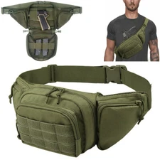 Tactical Fanny Pack Mens Conceal Carry Waist Pistol Bag Gun Holster EDC Pouch US
