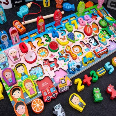 Qwz Kids Montessori Educational Wooden Math Toys Children Busy Board ...