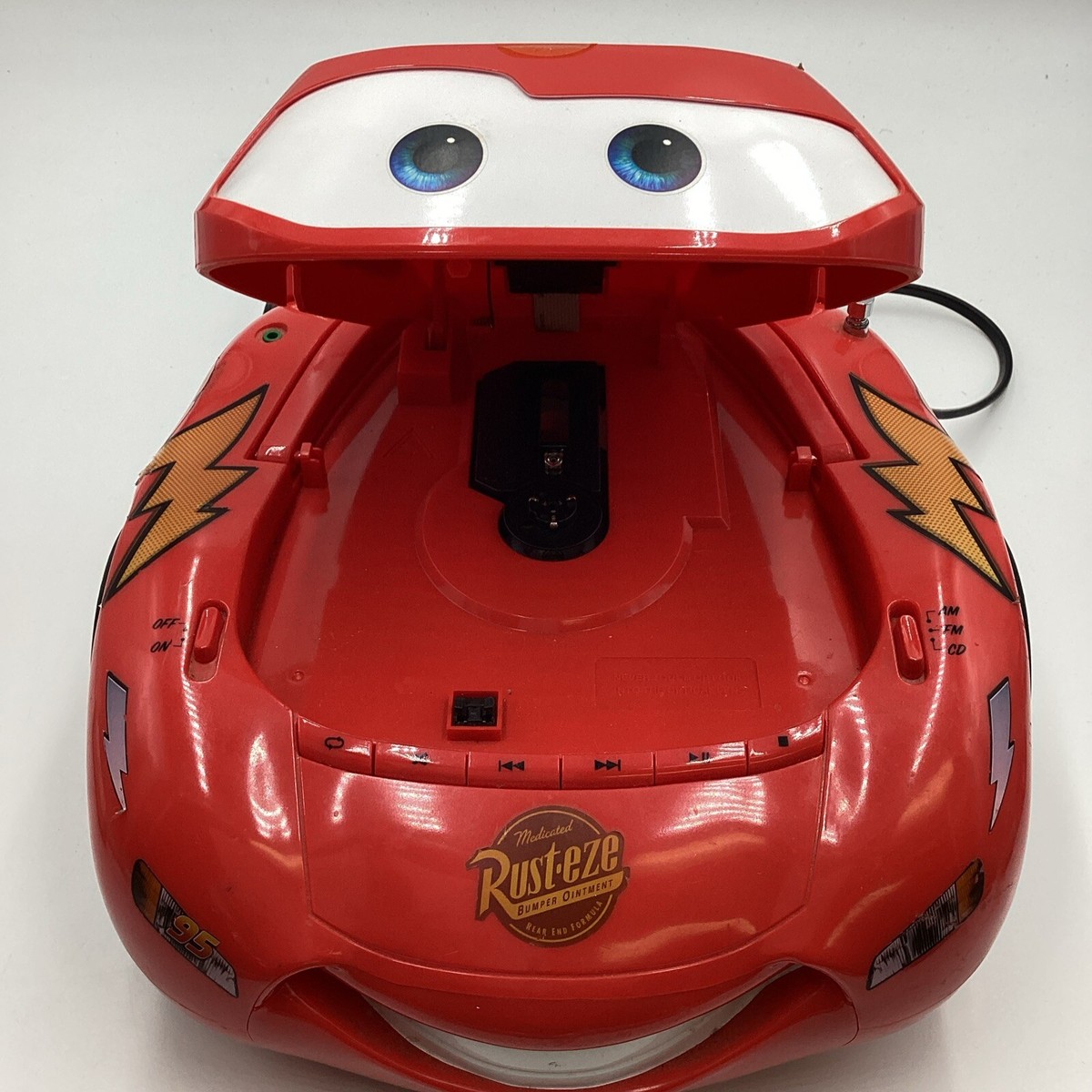 Disney Lightning Mcqueen CARS AM/FM Boombox Radio CD Player TESTED WORKS