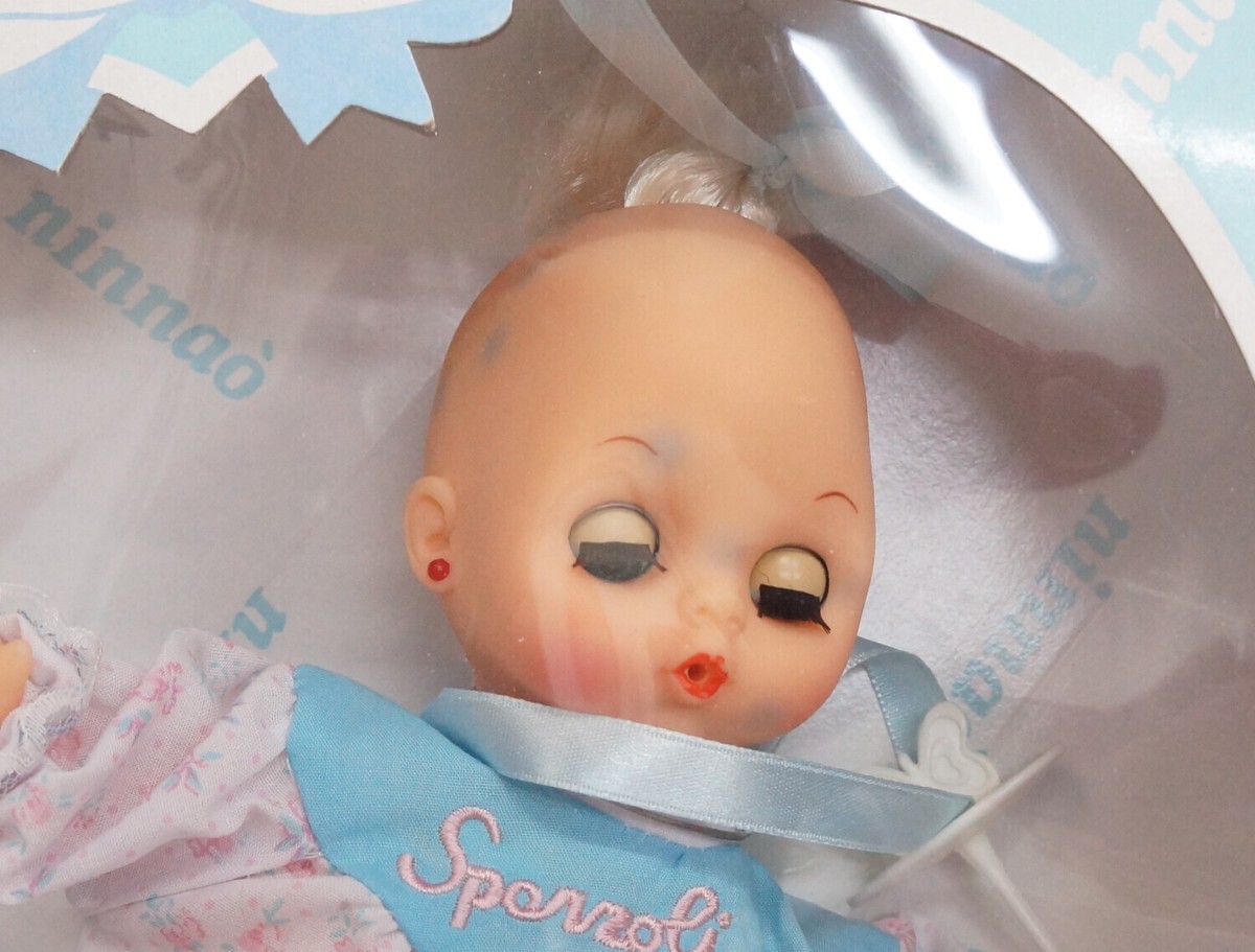 Spazzolina Ninnaò vestito Azzurro Rosa Bambola Doll Vintage