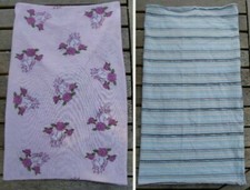 2 neck warmers, 1x pink with horse pattern  1x TCM striped