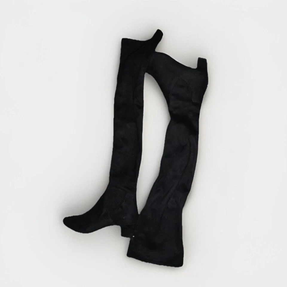 Zara Sobre la Rodilla Gamuza Negro Bota Bloggers Favorito Boho Contemporáneo Foto 2 de 3