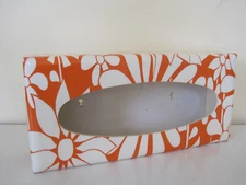 Vintage MCM Retro 60-70s RARE Plastic Tissue Box Cover Orange Floral Rectangular