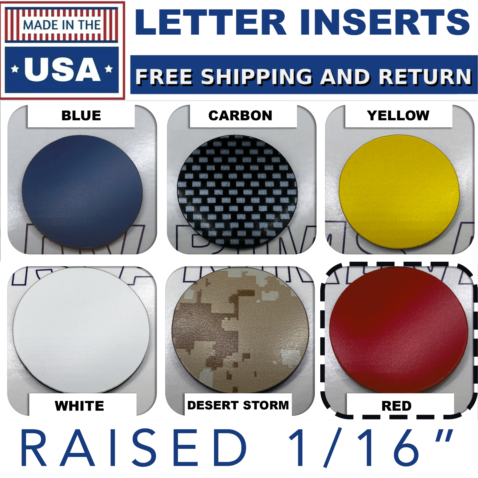 RED PLASTIC LETTERS INSERTS FOR CORVETTE C4 1984 - 1990 FRONT ONLY