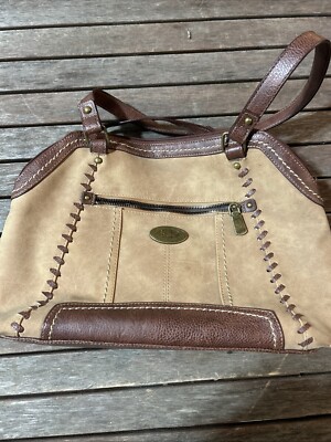 Boc Born Concepts Faux Leather 2 Tone Brown Shoulder Bag Purse Handbag