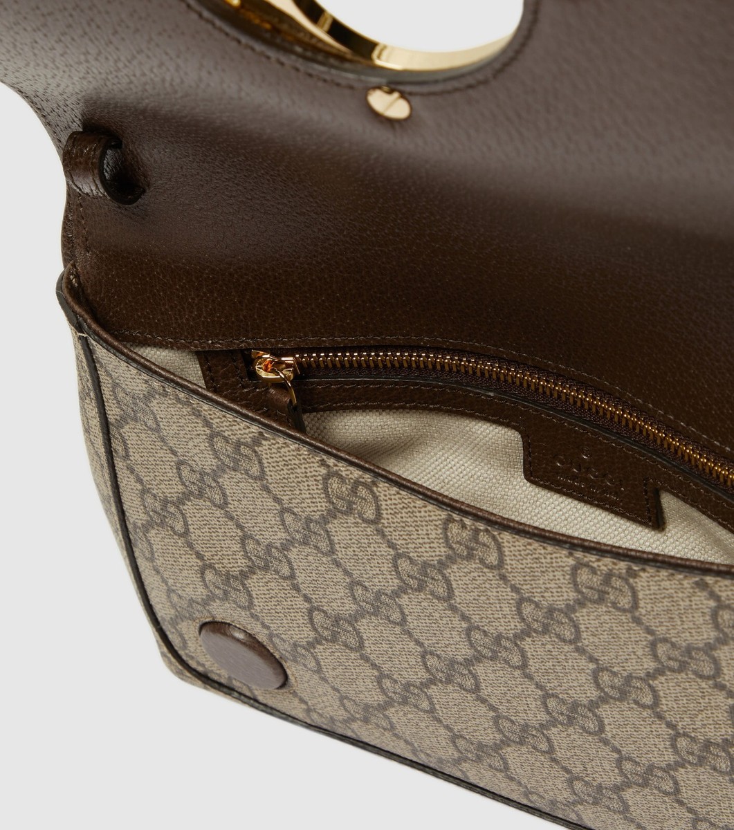 ショルダーバッグ GUCCI SMALL SHOULDER BAG IN BEIGE AND EBONY GG FABRIC GUCCI Attache Small Beige And Ebony GG Canvas Shoulder Bag