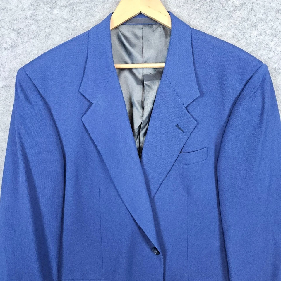 Gianni Men's Blazer Purple Size 42R 100% Worsted Wool Union Made Bright 1-Button - Image 2 of 4