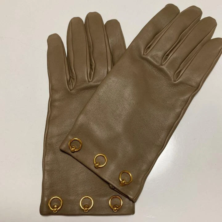 HERMES Paris echt Lammleder HANDSCHUHE Farbe braun Größe 7,5 hergestellt in F...