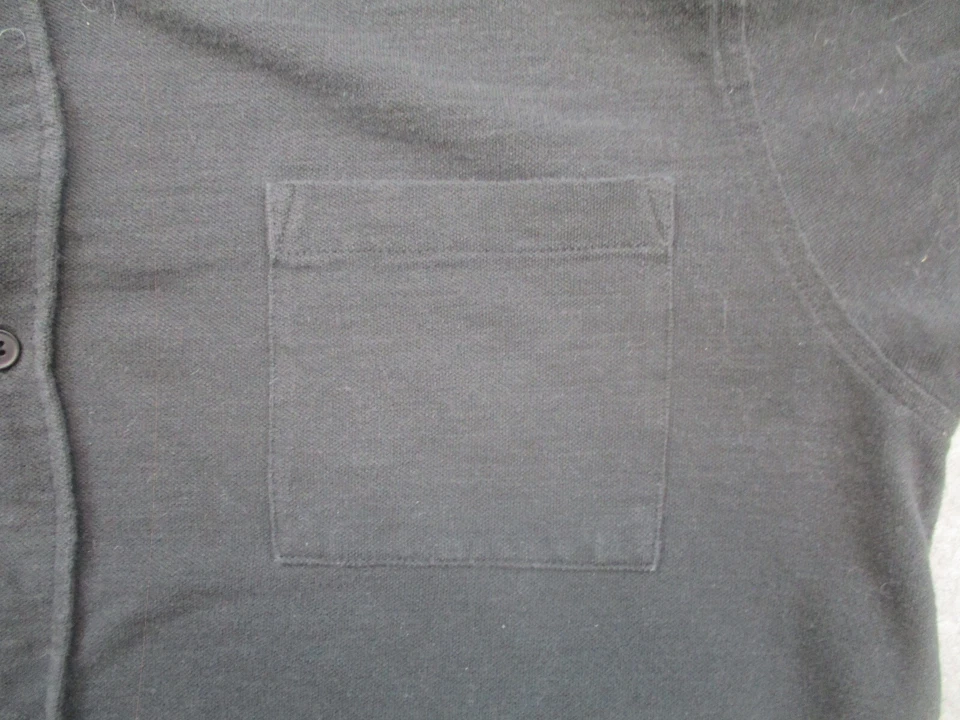 Camisa Goodlife Para Hombre Grande Negra Manga Corta Abotonada Adulto Informal Tejida Foto 3 de 4