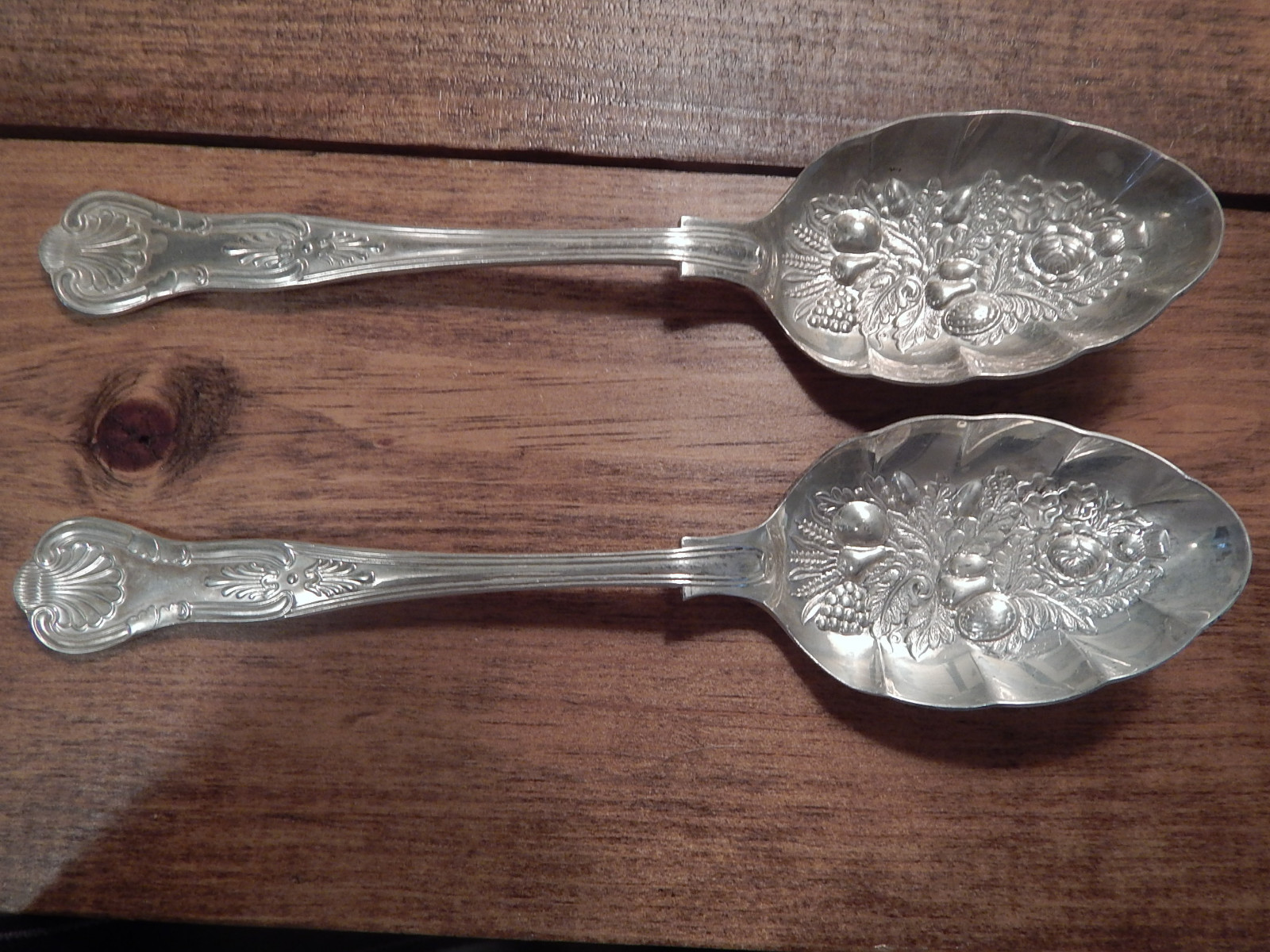 Vintage Lot of 2 NEWBRIDGE EPNS A1 KINGS PATTERN ORNATE SERVING SPOONS eBay