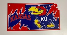 Kansas Jayhawks 17" x 9" Plastic Street Sign- State Shaped Sign