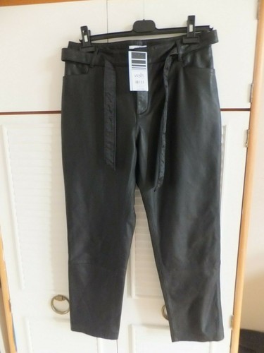 GENUINE LEATHER TAPERED LEG TROUSERS UK 