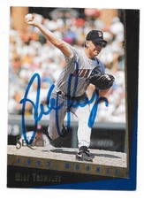 MIKE TROMBLEY 1993 SCORE SELECT TRADED AUTOGRAPHED SIGNED # 52T MINNESOTA TWINS