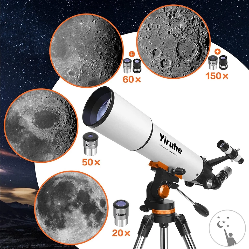 Telescope for Kids Beginners Adults - Astronomical Refractor Telescope - Tripod - Image 3 of 4