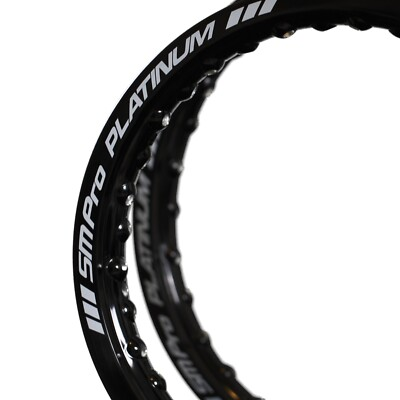 #ad SM Pro Platinum Black Rim Set Kawasaki KLX110 Front amp; Rear Rims BBR Excel $219.98